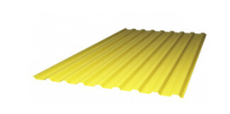 Профилированный монолитный поликарбонат SUNNEX МП-20, жёлтый