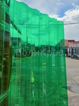 Профилированный монолитный поликарбонат  Borrex трапеция, зелёный